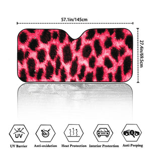 Hot Pink And Black Cheetah Print Car Windshield Sun Shade