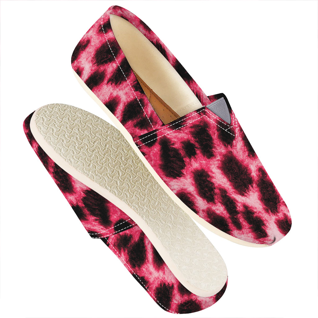 Hot Pink And Black Cheetah Print Casual Shoes