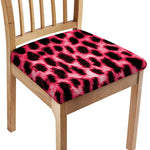 Hot Pink And Black Cheetah Print Chair Cushion Cover