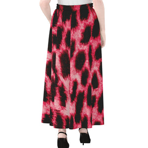 Hot Pink And Black Cheetah Print Chiffon Maxi Skirt