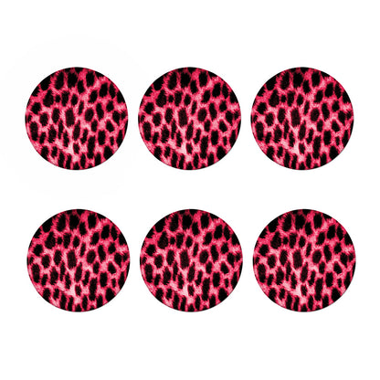 Hot Pink And Black Cheetah Print Coaster Set