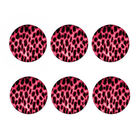 Hot Pink And Black Cheetah Print Coaster Set