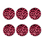 Hot Pink And Black Cheetah Print Coaster Set