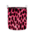 Hot Pink And Black Cheetah Print Collapsible Laundry Basket