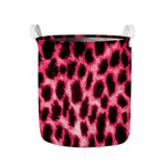 Hot Pink And Black Cheetah Print Collapsible Laundry Basket