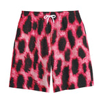 Hot Pink And Black Cheetah Print Cotton Shorts