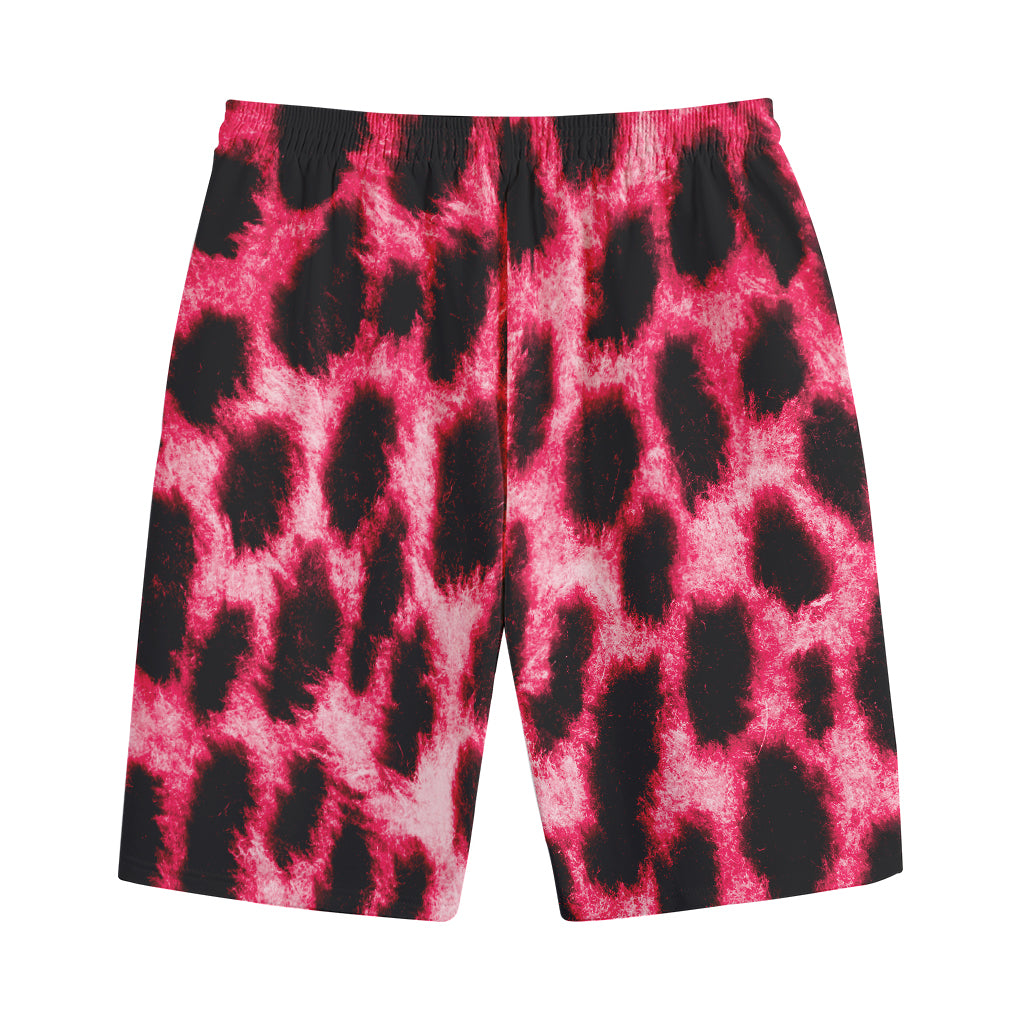 Hot Pink And Black Cheetah Print Cotton Shorts