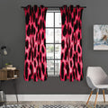 Hot Pink And Black Cheetah Print Grommet Curtain Panels
