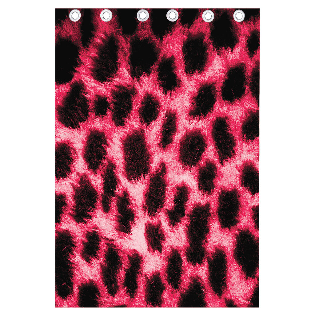 Hot Pink And Black Cheetah Print Curtain