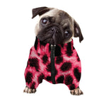 Hot Pink And Black Cheetah Print Dog Zip Up Jacket