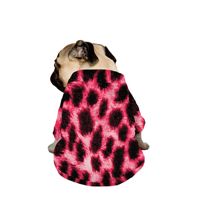 Hot Pink And Black Cheetah Print Dog Zip Up Jacket