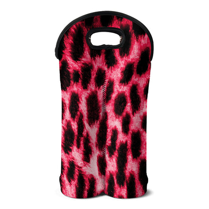 Hot Pink And Black Cheetah Print Double Neoprene Wine Tote