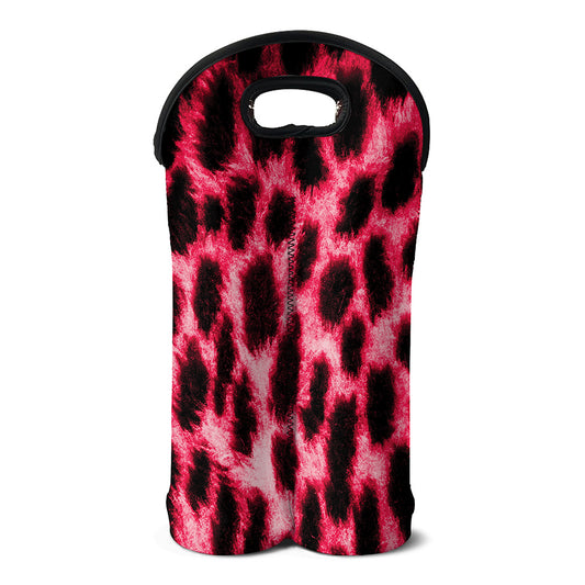 Hot Pink And Black Cheetah Print Double Neoprene Wine Tote