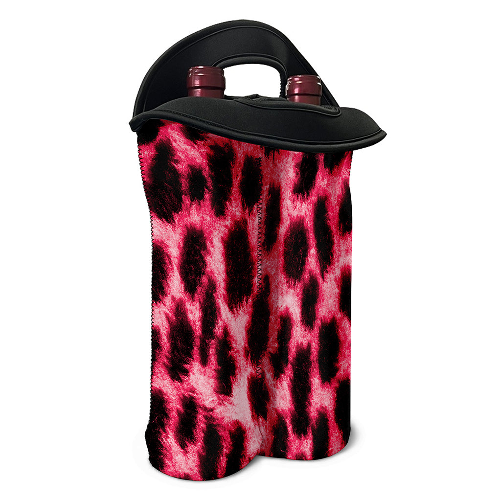 Hot Pink And Black Cheetah Print Double Neoprene Wine Tote