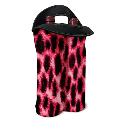 Hot Pink And Black Cheetah Print Double Neoprene Wine Tote