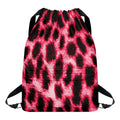 Hot Pink And Black Cheetah Print Drawstring Backpack