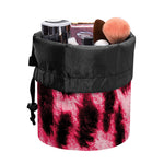 Hot Pink And Black Cheetah Print Drawstring Makeup Bag