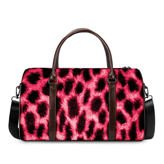 Hot Pink And Black Cheetah Print Duffle Bag