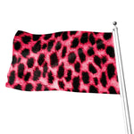 Hot Pink And Black Cheetah Print Flag