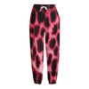 Hot Pink And Black Cheetah Print Fleece Lined Knit Pants