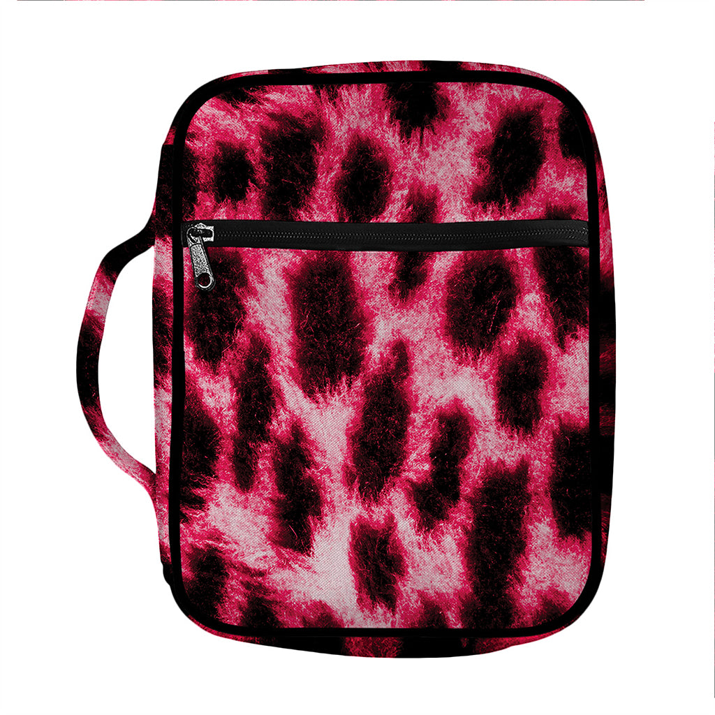 Hot Pink And Black Cheetah Print Front Pocket Bible Bag