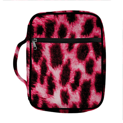 Hot Pink And Black Cheetah Print Front Pocket Bible Bag