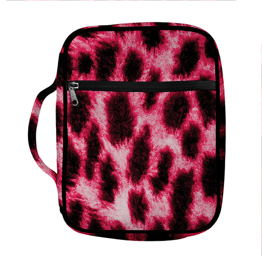 Hot Pink And Black Cheetah Print Front Pocket Bible Bag