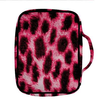 Hot Pink And Black Cheetah Print Front Pocket Bible Bag