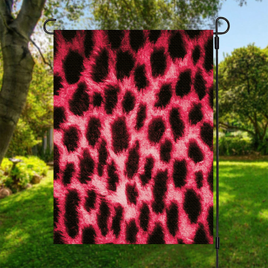 Hot Pink And Black Cheetah Print Garden Flag