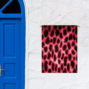 Hot Pink And Black Cheetah Print Garden Flag