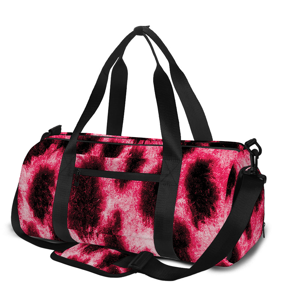 Hot Pink And Black Cheetah Print Gym Bag
