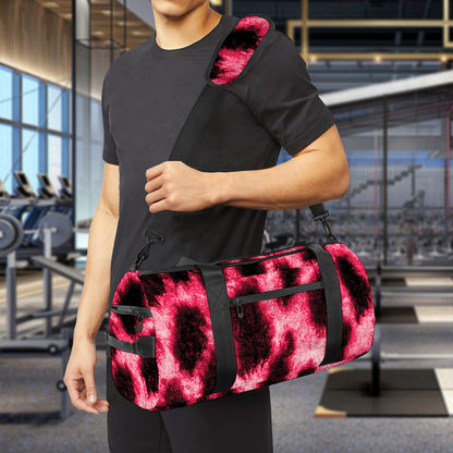 Hot Pink And Black Cheetah Print Gym Bag