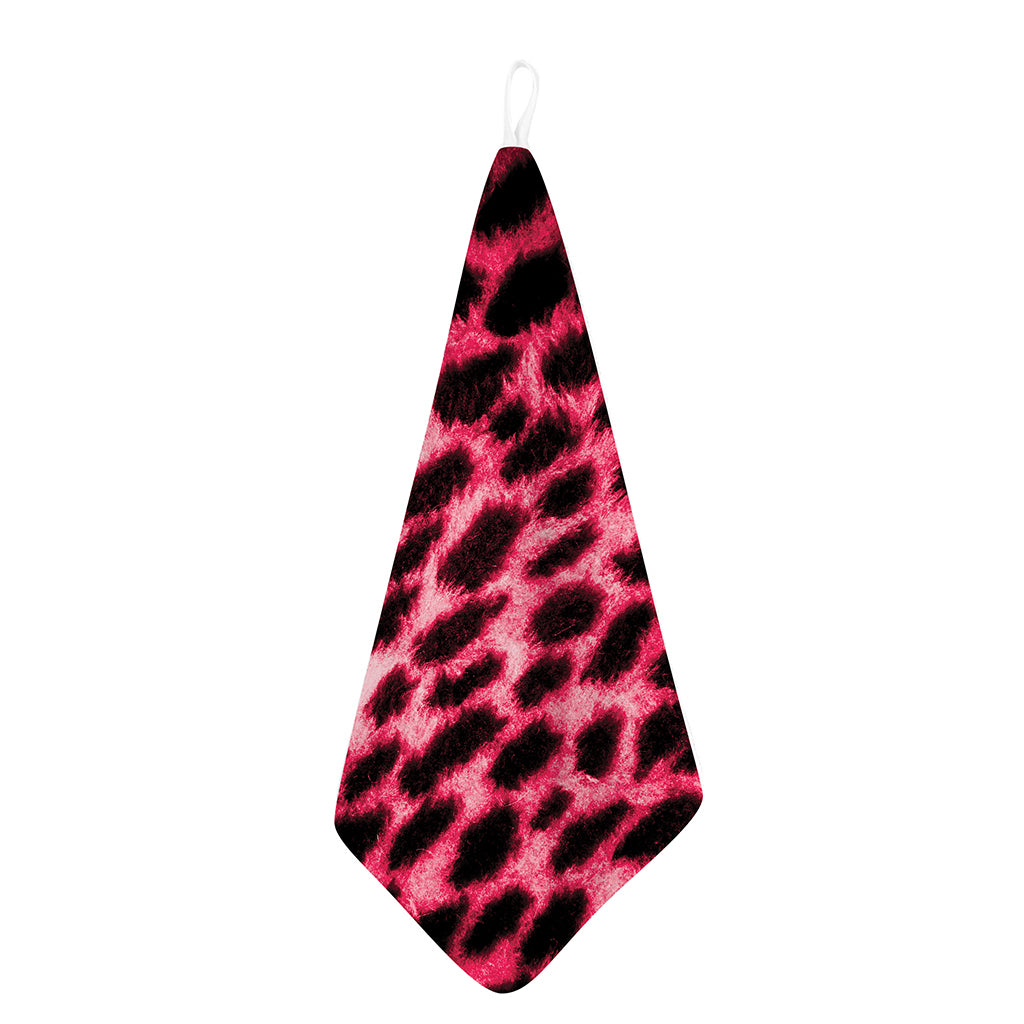 Hot Pink And Black Cheetah Print Hand Towel