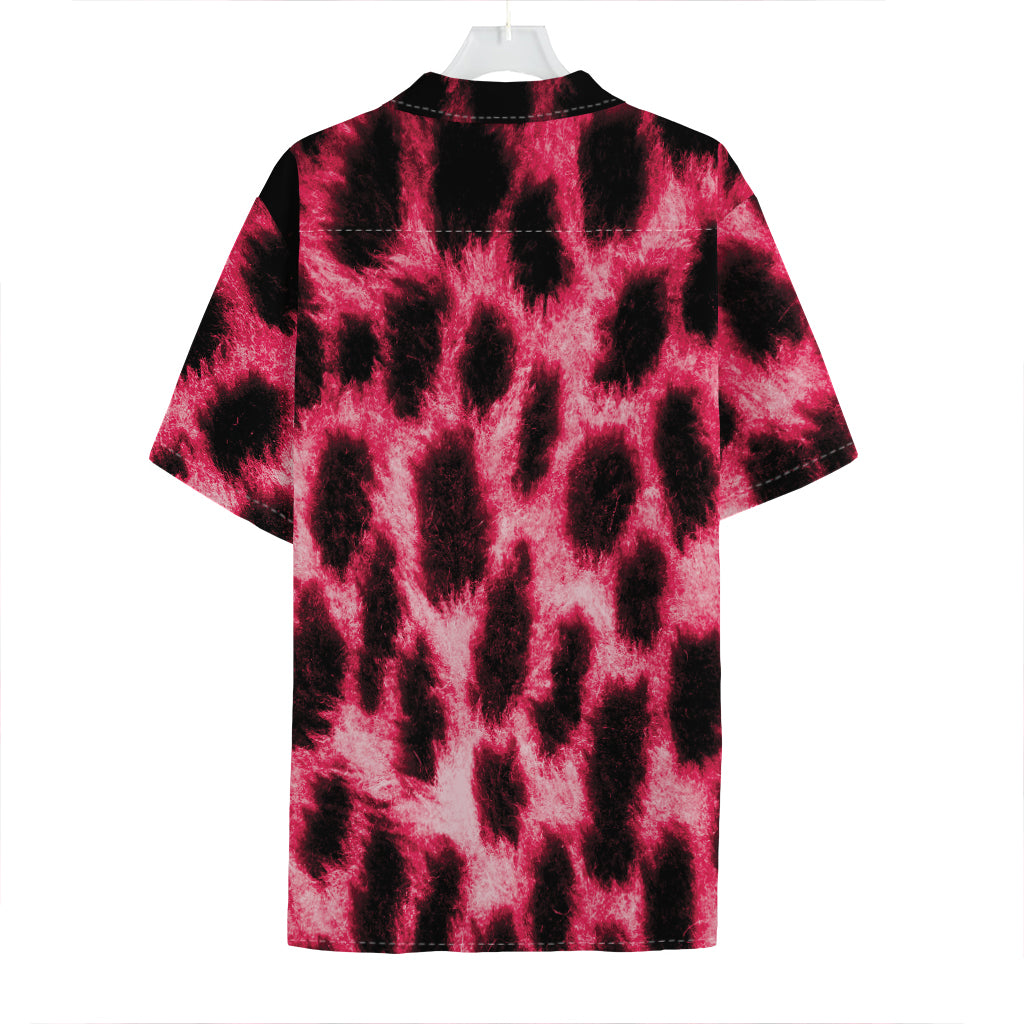 Hot Pink And Black Cheetah Print Hawaiian Shirt