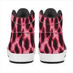 Hot Pink And Black Cheetah Print High Top Leather Sneakers