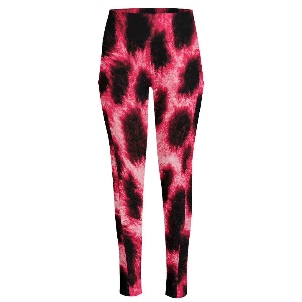 Hot Pink And Black Cheetah Print High-Waisted Pocket Leggings