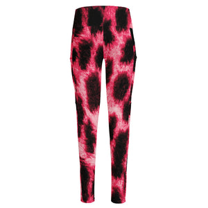 Hot Pink And Black Cheetah Print High-Waisted Pocket Leggings