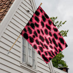 Hot Pink And Black Cheetah Print House Flag