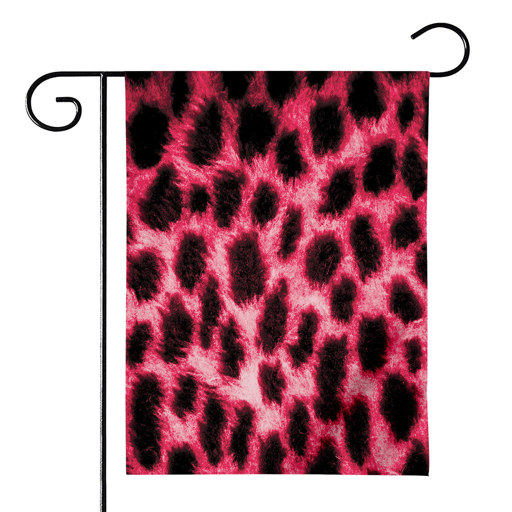 Hot Pink And Black Cheetah Print House Flag