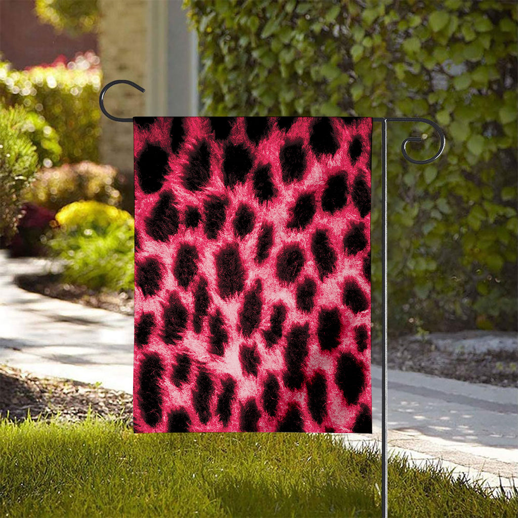 Hot Pink And Black Cheetah Print House Flag