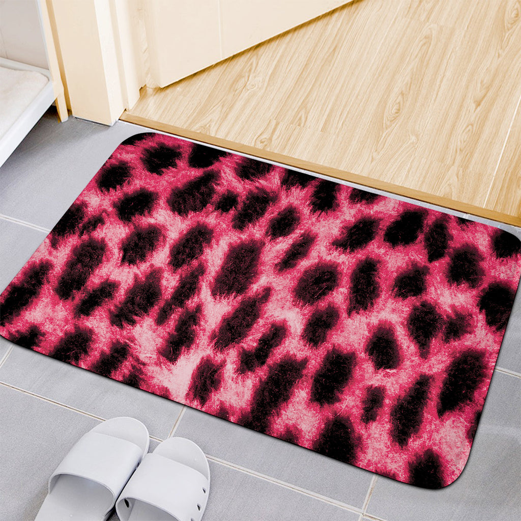 Hot Pink And Black Cheetah Print Indoor Door Mat