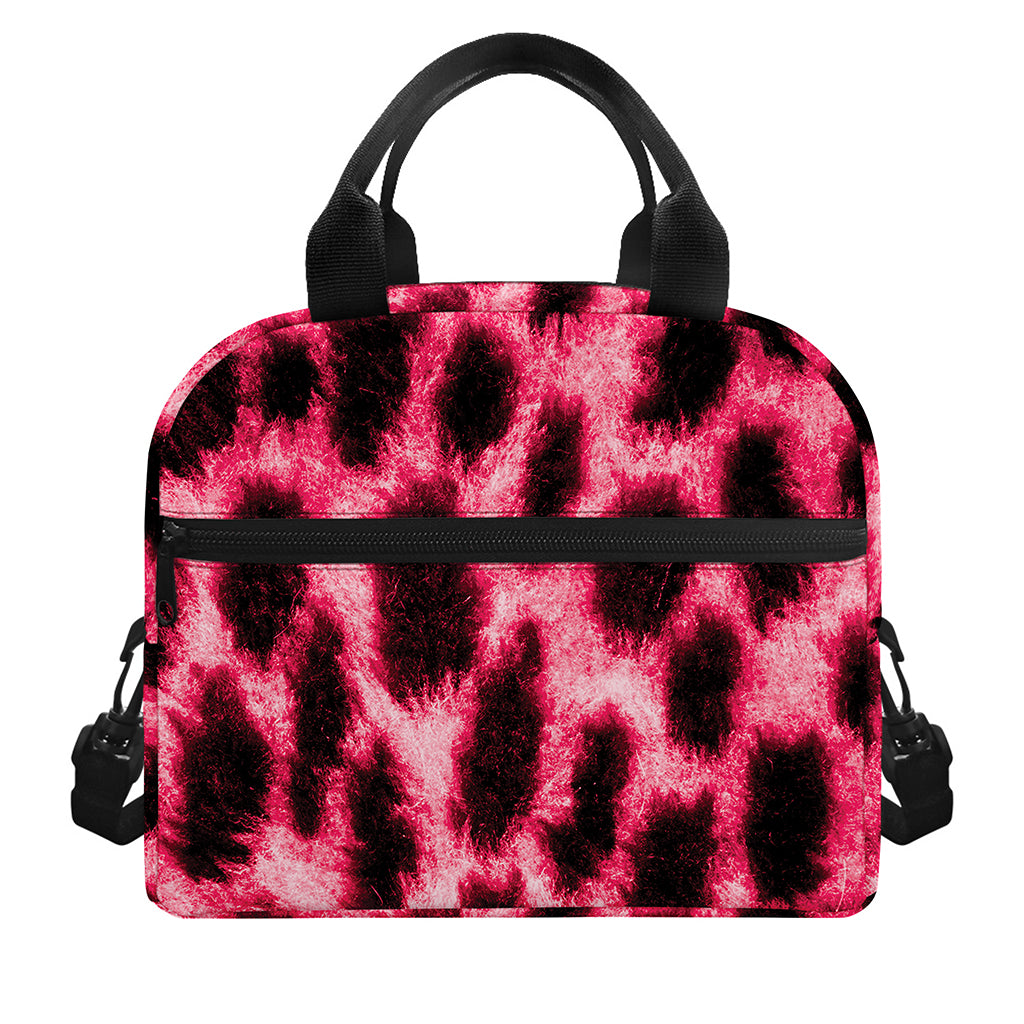 Hot Pink And Black Cheetah Print Insulated Lunch Bag