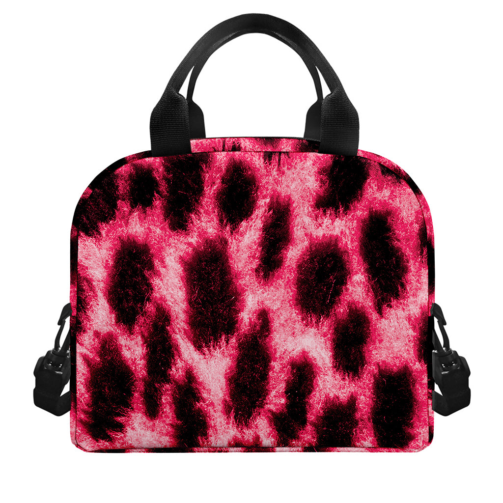 Hot Pink And Black Cheetah Print Insulated Lunch Bag