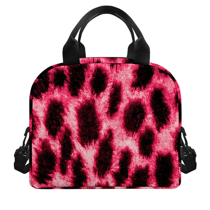 Hot Pink And Black Cheetah Print Insulated Lunch Bag