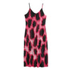 Hot Pink And Black Cheetah Print Jersey Midi Cami Dress