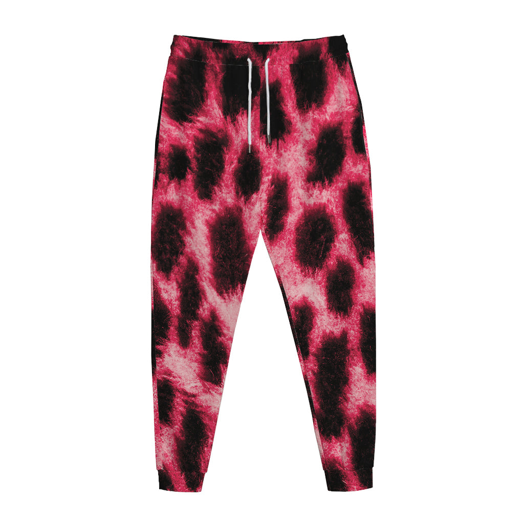 Hot Pink And Black Cheetah Print Jogger Pants