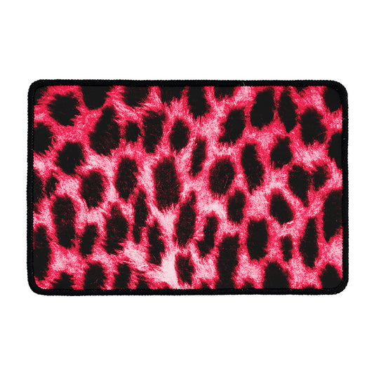 Hot Pink And Black Cheetah Print Kitchen Mat