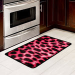 Hot Pink And Black Cheetah Print Kitchen Mat