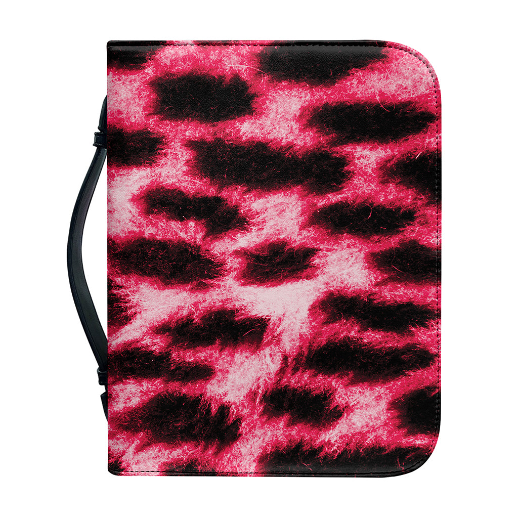 Hot Pink And Black Cheetah Print Leather Bible Cover