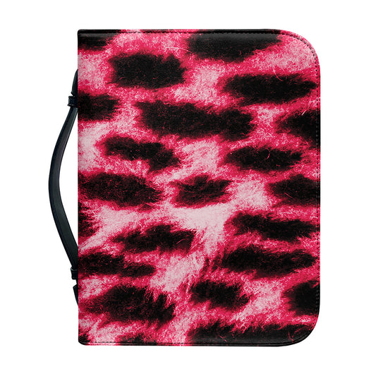 Hot Pink And Black Cheetah Print Leather Bible Cover